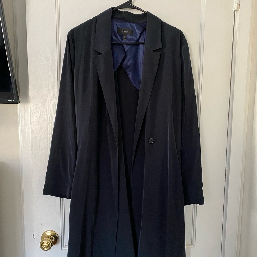 Jcrew crepe trench duster